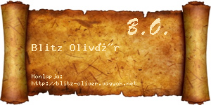 Blitz Olivér névjegykártya